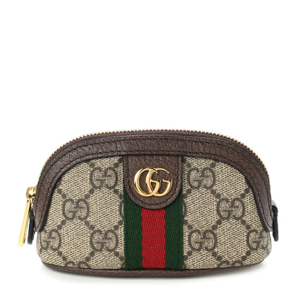 Gucci GG Supreme Monogram Web Ophidia Dome Key Pouch Beige New Acero 1 of 8