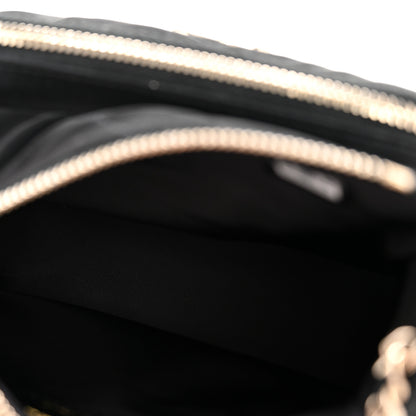 Chanel Velvet Effect Nylon Shiny Crumpled Calfskin Mini Quilted Chanel 25 Clutch With Chain Black 6 of 11