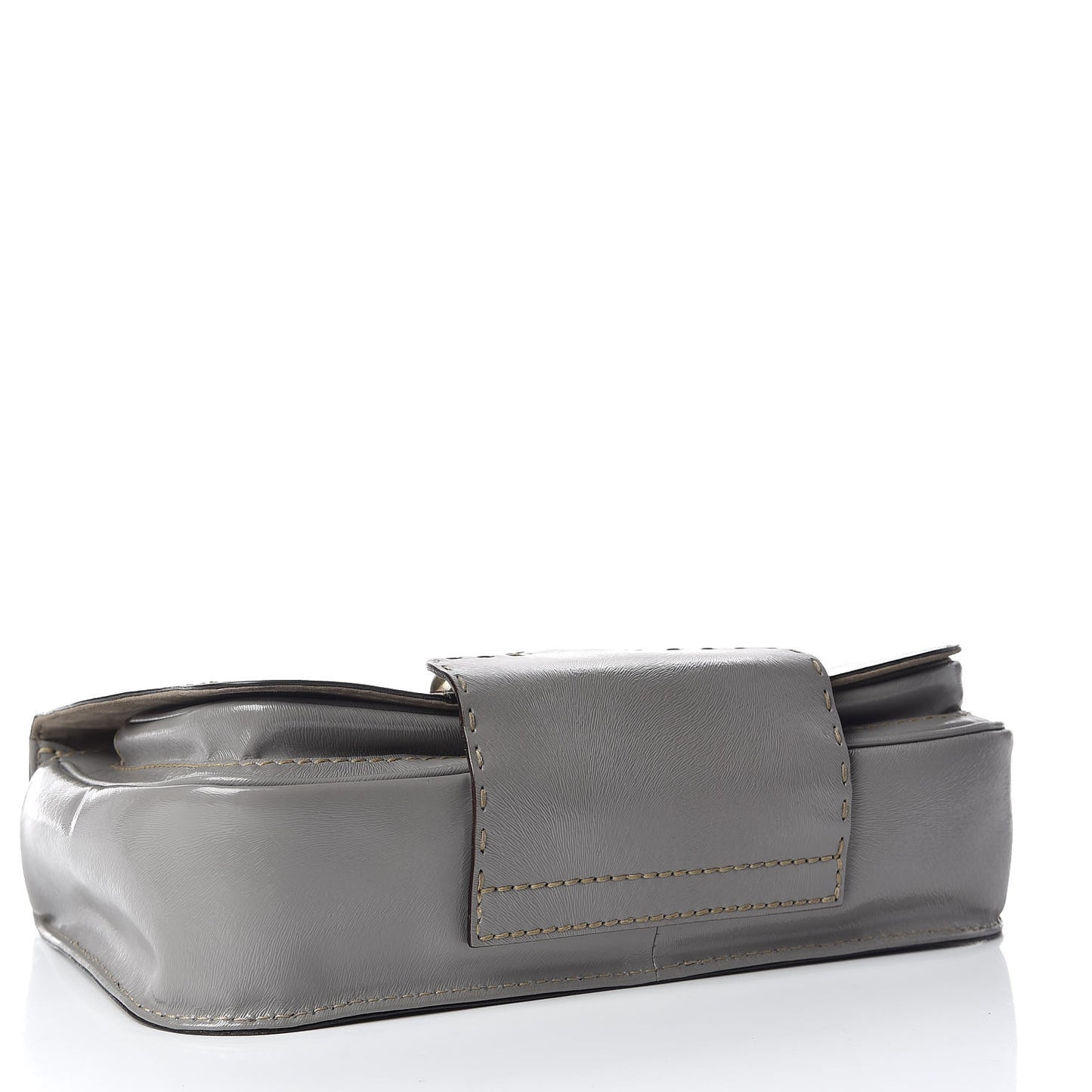 Glazed Calfskin Secret Code Satchel Grey