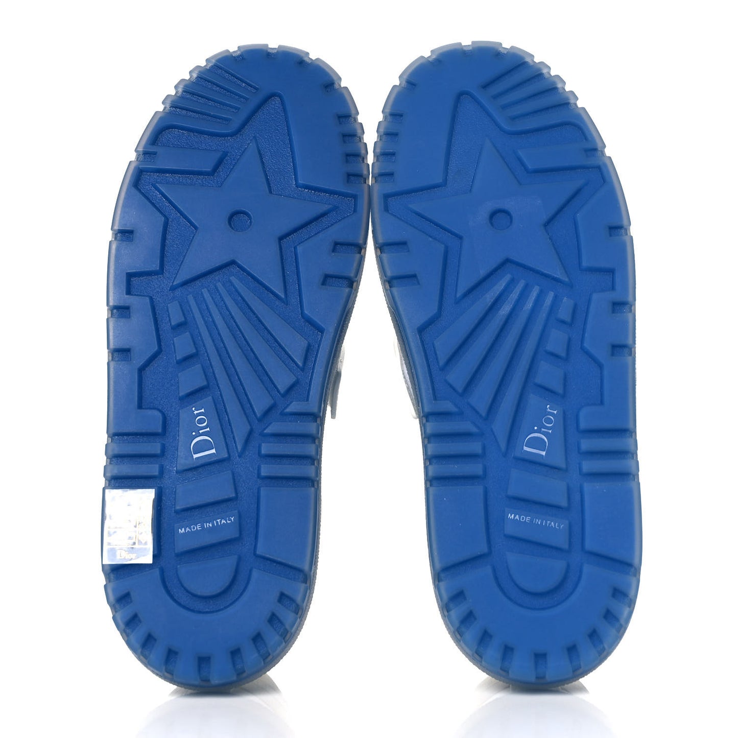 Calfskin Clear Rubber Dior-ID Platform Sneakers 38 White Deep Blue