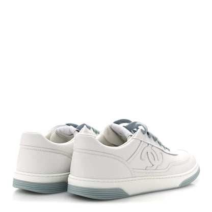 Chanel Calfskin CC Mens Sneakers 45 White Light Blue 5 of 10