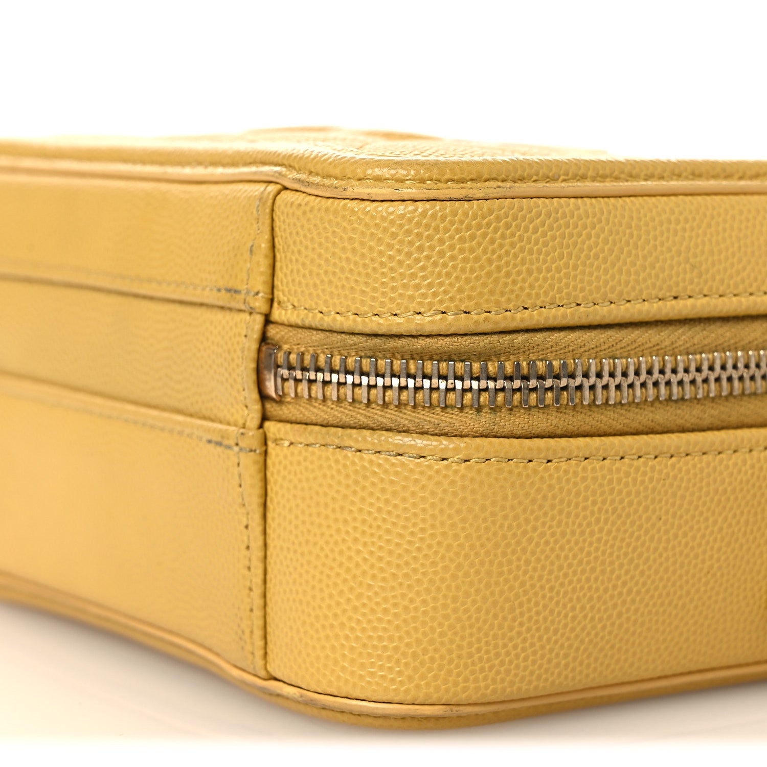 Chanel Caviar Quilted Small CC Filigree Vanity Case Yellow 10 of 13