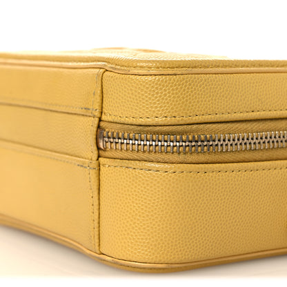 Chanel Caviar Quilted Small CC Filigree Vanity Case Yellow 10 of 13