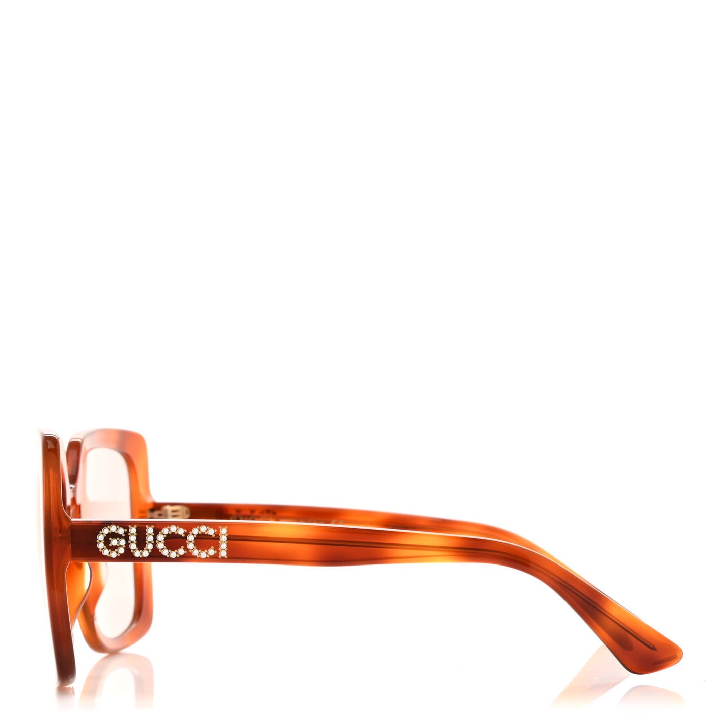 Square Frame Crystal Sunglasses GG0418S Tortoiseshell
