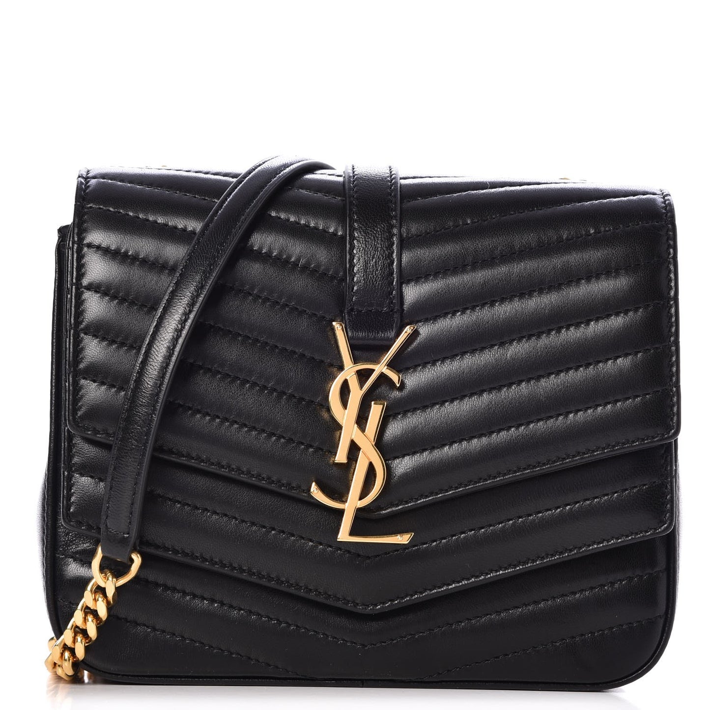 Lambskin Matelasse Chevron Monogram Small Sulpice Bag Black