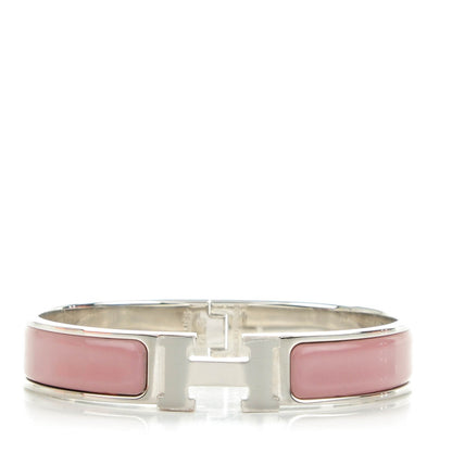 Hermes Enamel Narrow Clic Clac H Bracelet PM Bois De Rose 1 of 5