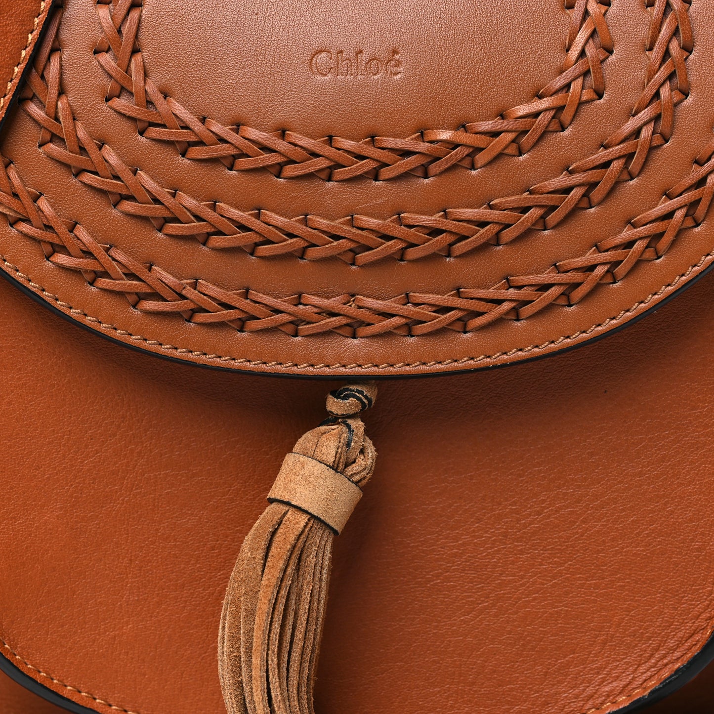 Calfskin Braided Small Hudson Shoulder Bag Caramel