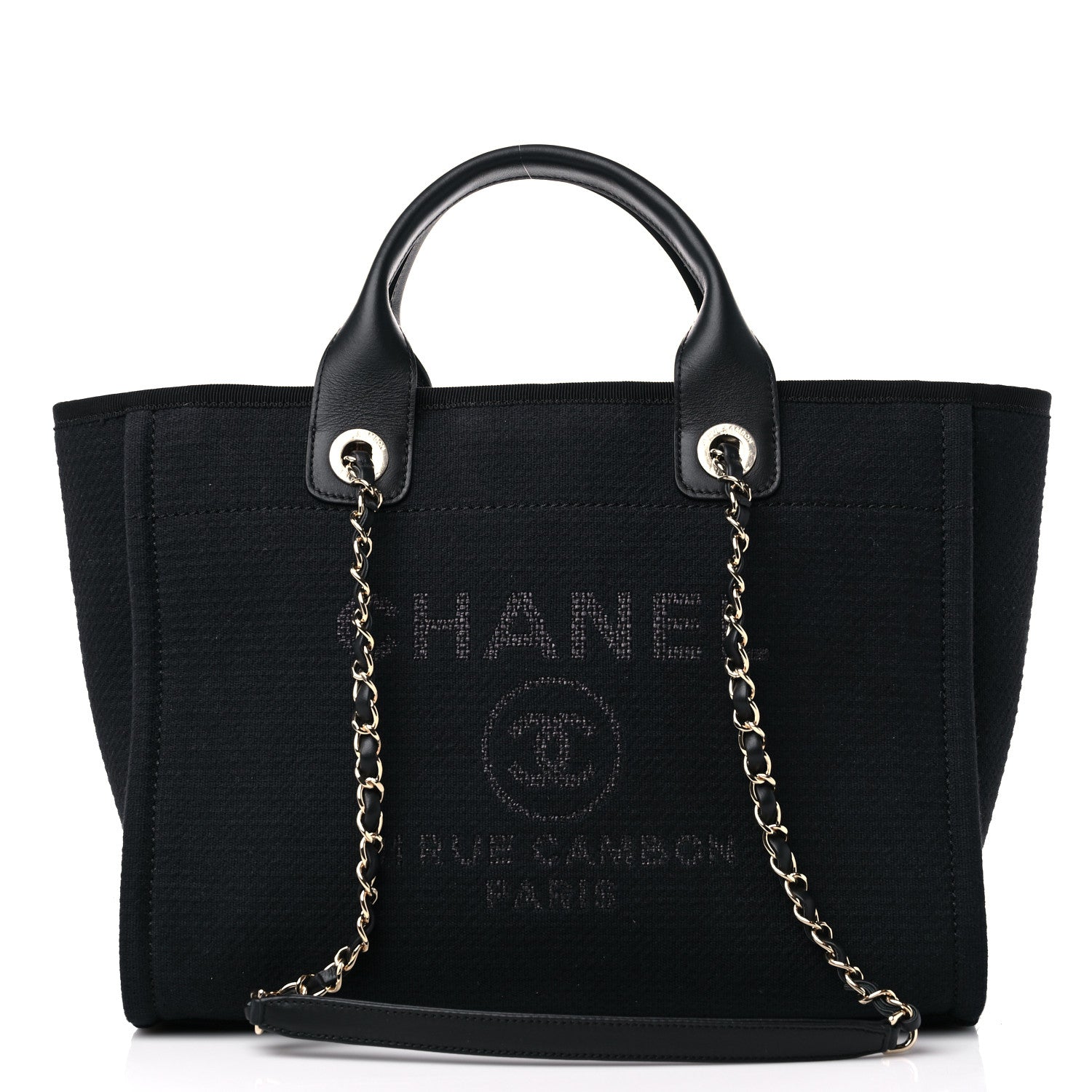 Chanel Mixed Fibers Small Deauville Tote Black 3 of 10
