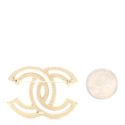 Chanel Crystal CC Brooch Gold 2 of 4