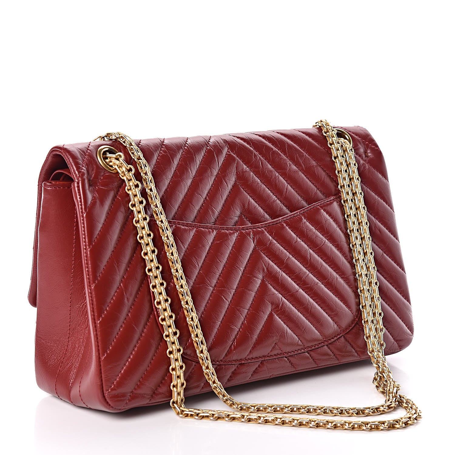 Chanel Aged Calfskin Chevron Quilted 2.55 Reissue 226 Flap Red 3 of 10