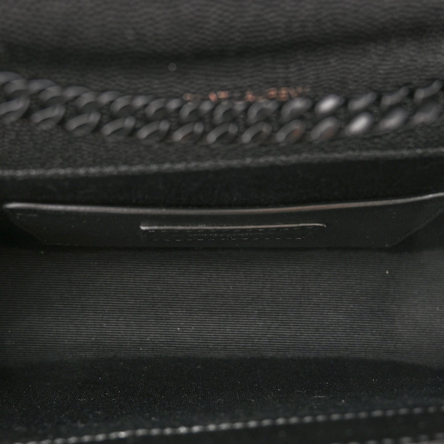 Grain De Poudre Textured Mixed Matelasse Triquilt Small Monogram Satchel Black