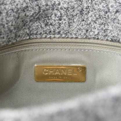 Chanel Tweed Quilted Medium Chanel 19 Flap Grey Ecru 8 of 11