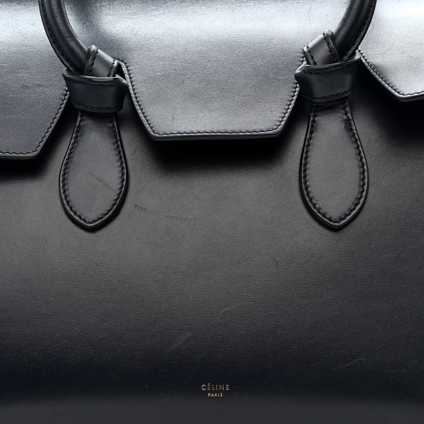 Palmelato Calfskin Mini Tie Knot Tote Navy Blue