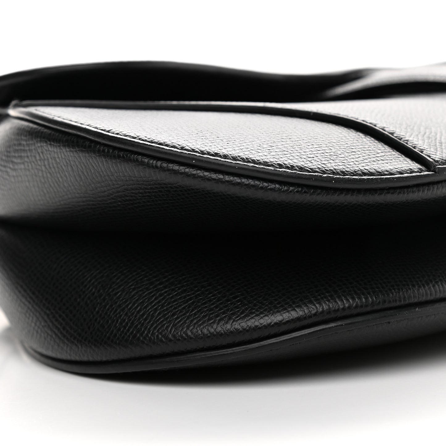 Grained Calfskin Saddle Bag Black