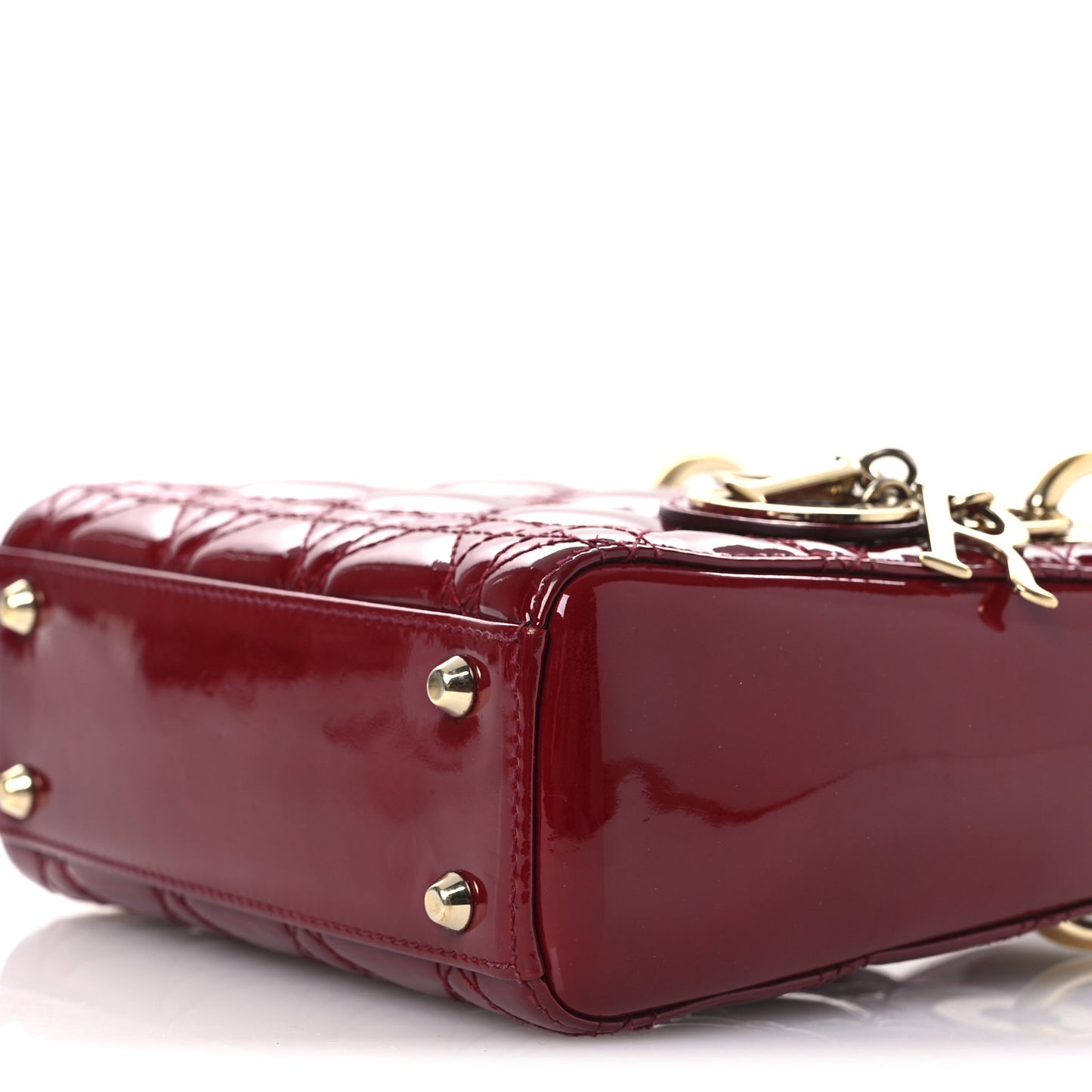 Patent Cannage Mini Lady Dior Red