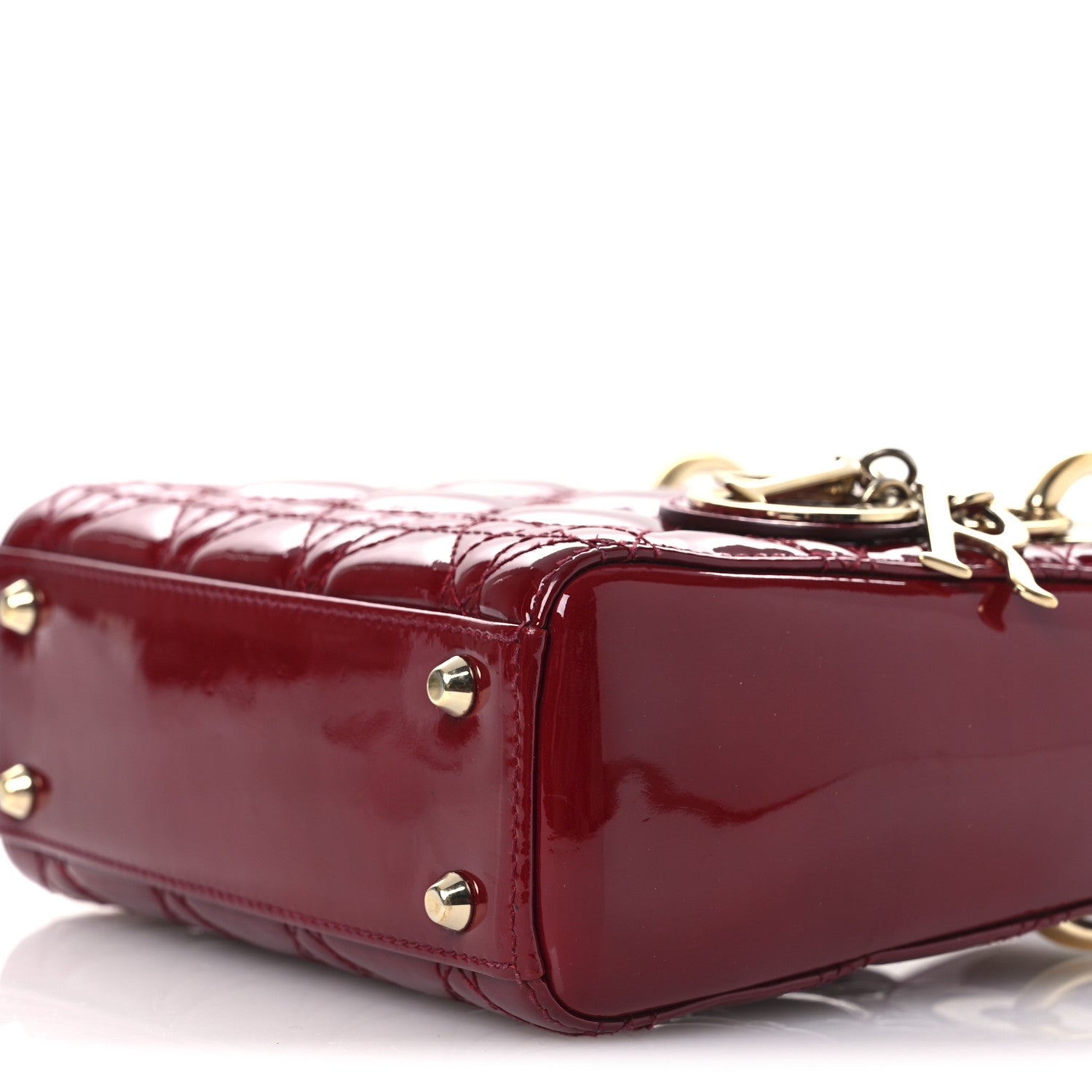 Christian Dior Patent Cannage Mini Lady Dior Red 10 of 13
