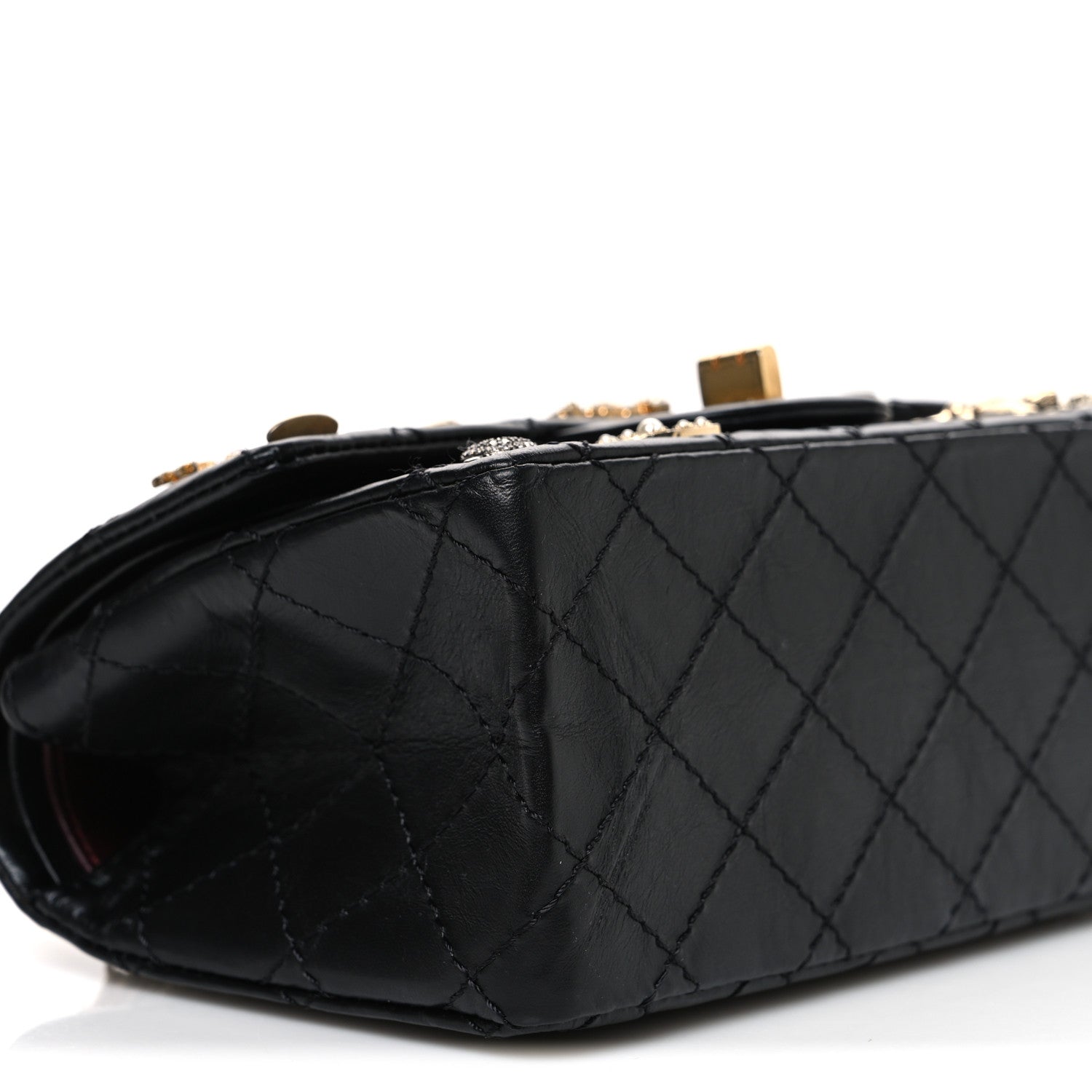 Chanel Aged Calfskin Lucky Charms 2.55 Reissue 224 Flap Black 9 of 10