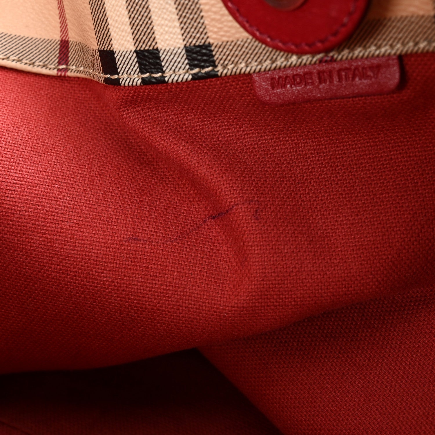 Burberry Haymarket Check Small Canterbury Tote Red 12 of 14