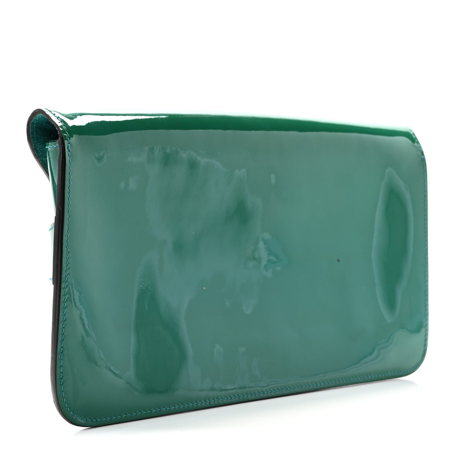 Gucci Patent Large Bright Bit Clutch Shocking Green 3 of 8