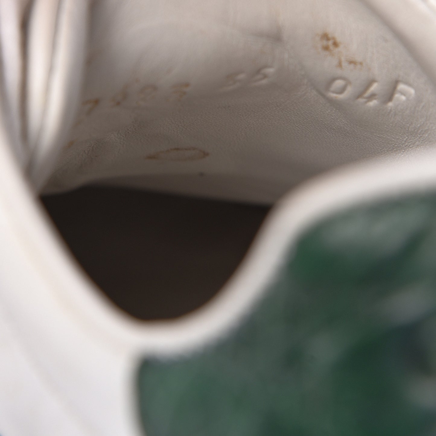 Calfskin Crocodile Web Womens Ace Sneakers 35 White Green