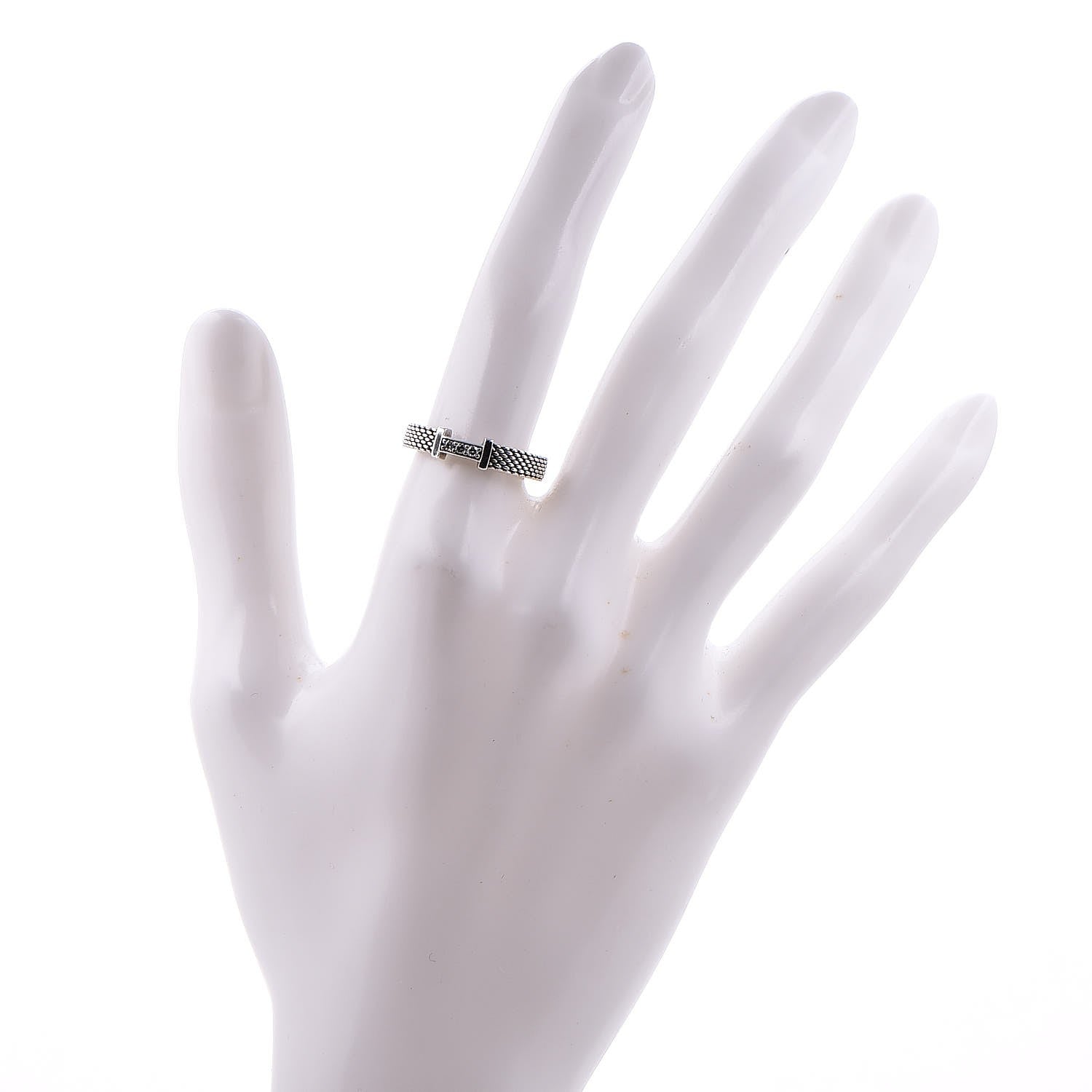 Tiffany Sterling Silver Diamond Narrow Somerset Ring 52 6 2 of 6