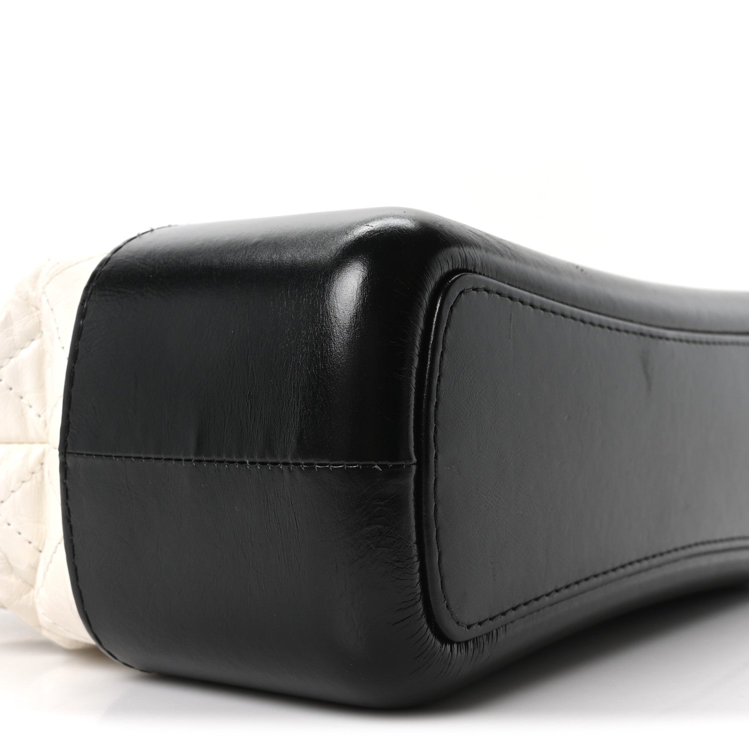 Chanel Aged Calfskin Quilted Medium Gabrielle Hobo Black White 9 of 10