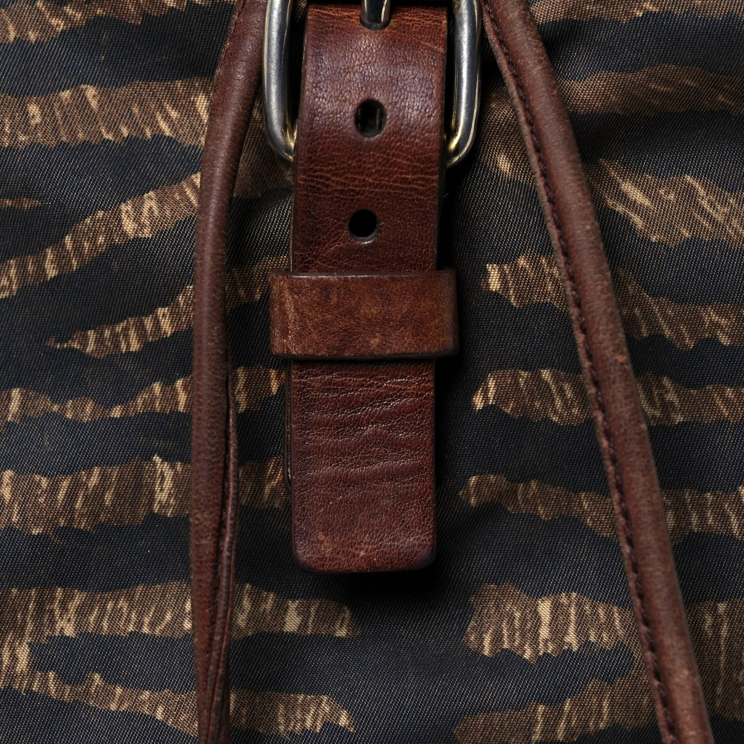 Prada Tessuto Tiger Print Cinch Backpack Brown 12 of 15