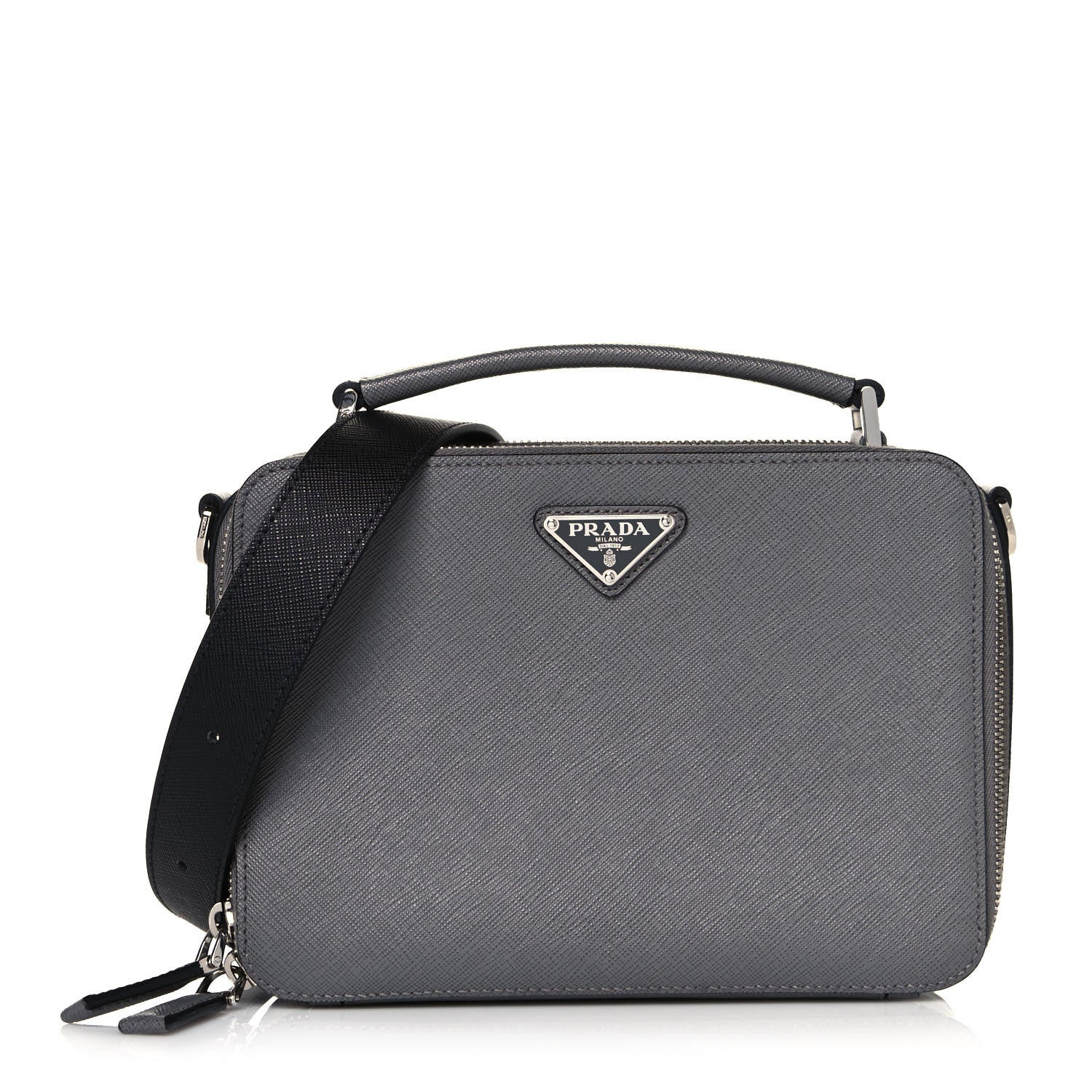 Prada Saffiano Travel Medium Brique Crossbody Bag Marmo 1 of 12
