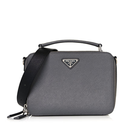 Prada Saffiano Travel Medium Brique Crossbody Bag Marmo 1 of 12