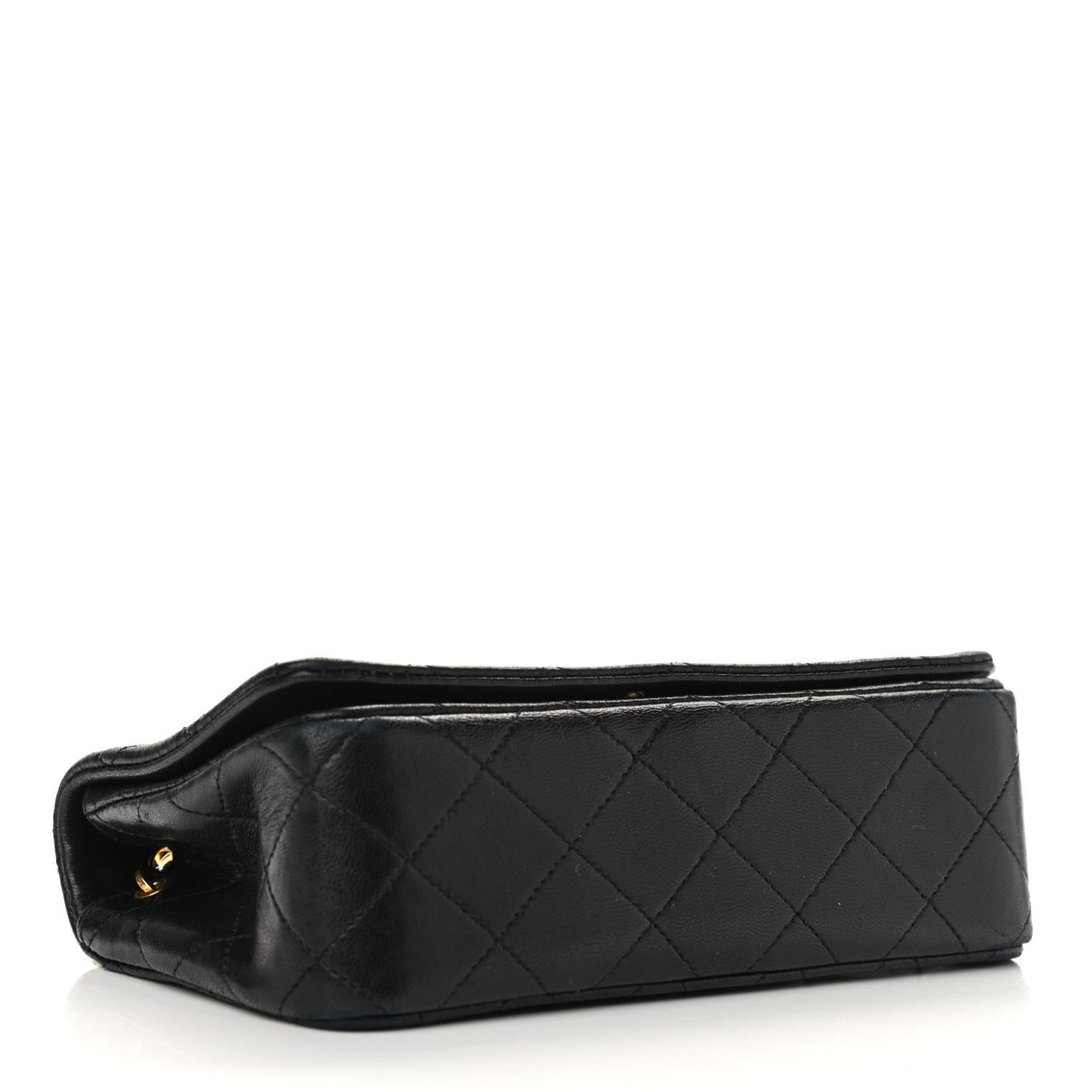 Lambskin Quilted Small Single Flap Black