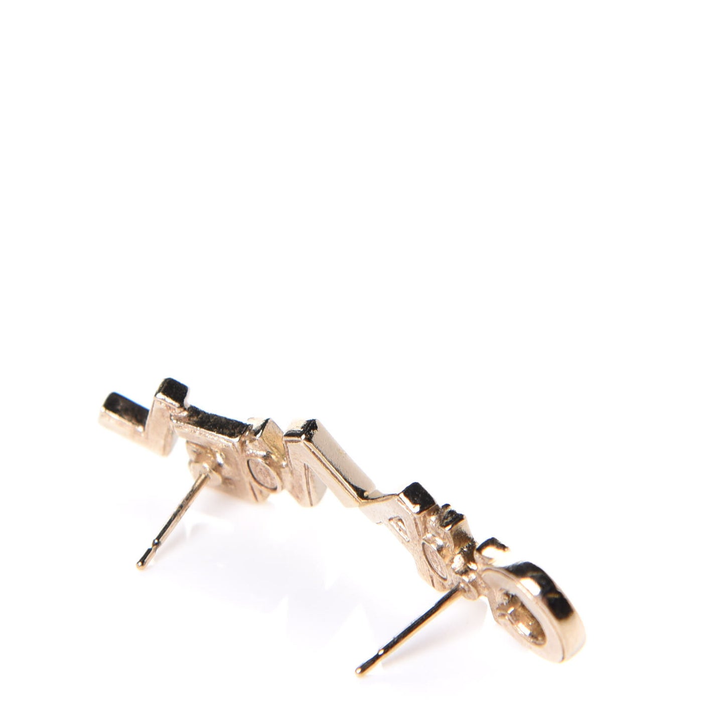 Crystal Pearl Signature Stud Earrings Gold