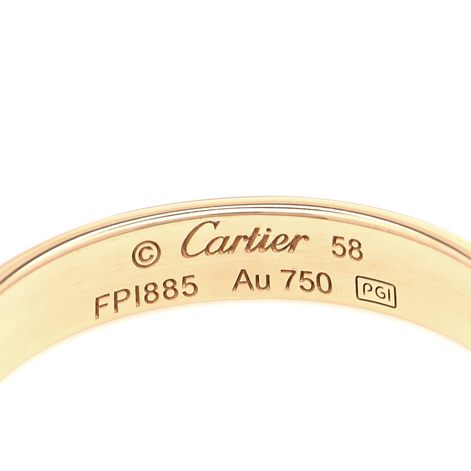 Cartier 18K Yellow Gold 3.5mm LOVE Wedding Band Ring 58 8.25 4 of 5
