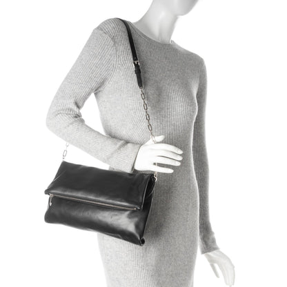 Prada Soft Calf Fold Over Clutch Nero Black 2 of 7