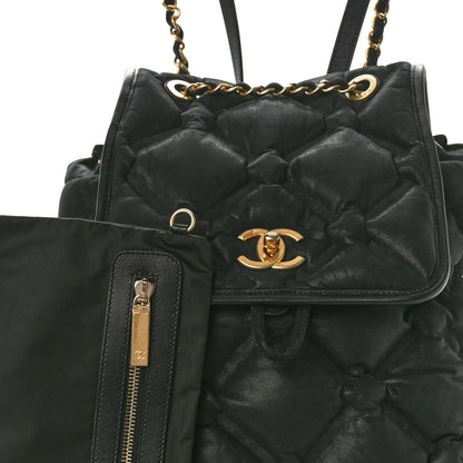 Chanel Iridescent Calfskin Quilted Chesterfield Backpack Black 9 of 11