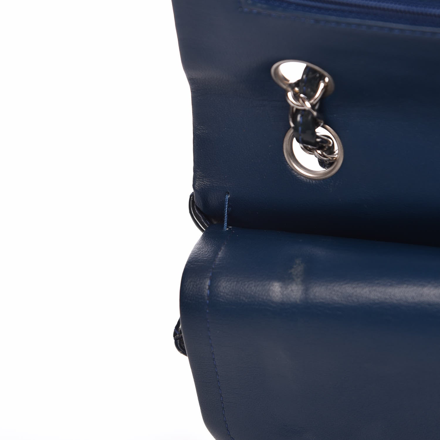 Chanel Patent Quilted Medium Double Flap Navy 12 of 17