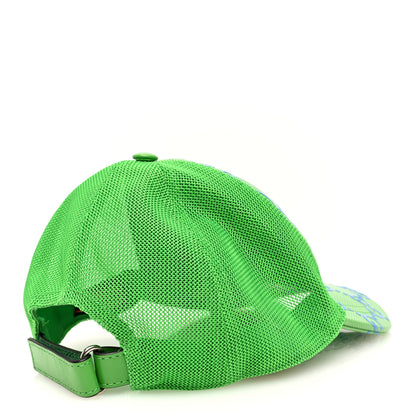 Gucci Calfskin Mesh GG Tennis Embossed Gary Baseball Hat L Green 4 of 8