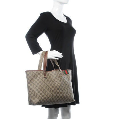 Gucci GG Plus Monogram Medium Signature Web Loop Tote Brown 2 of 17