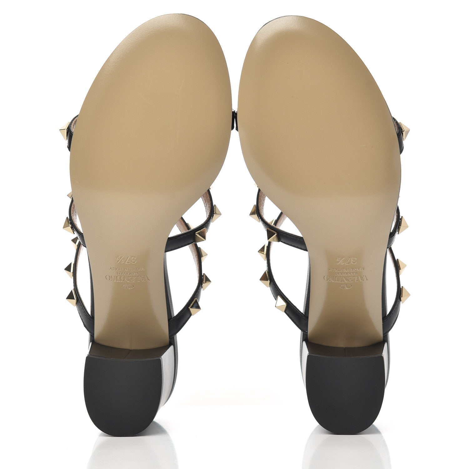 Valentino Garavani Calfskin Rockstud 60mm Caged Slide Sandals 37.5 Black 5 of 12