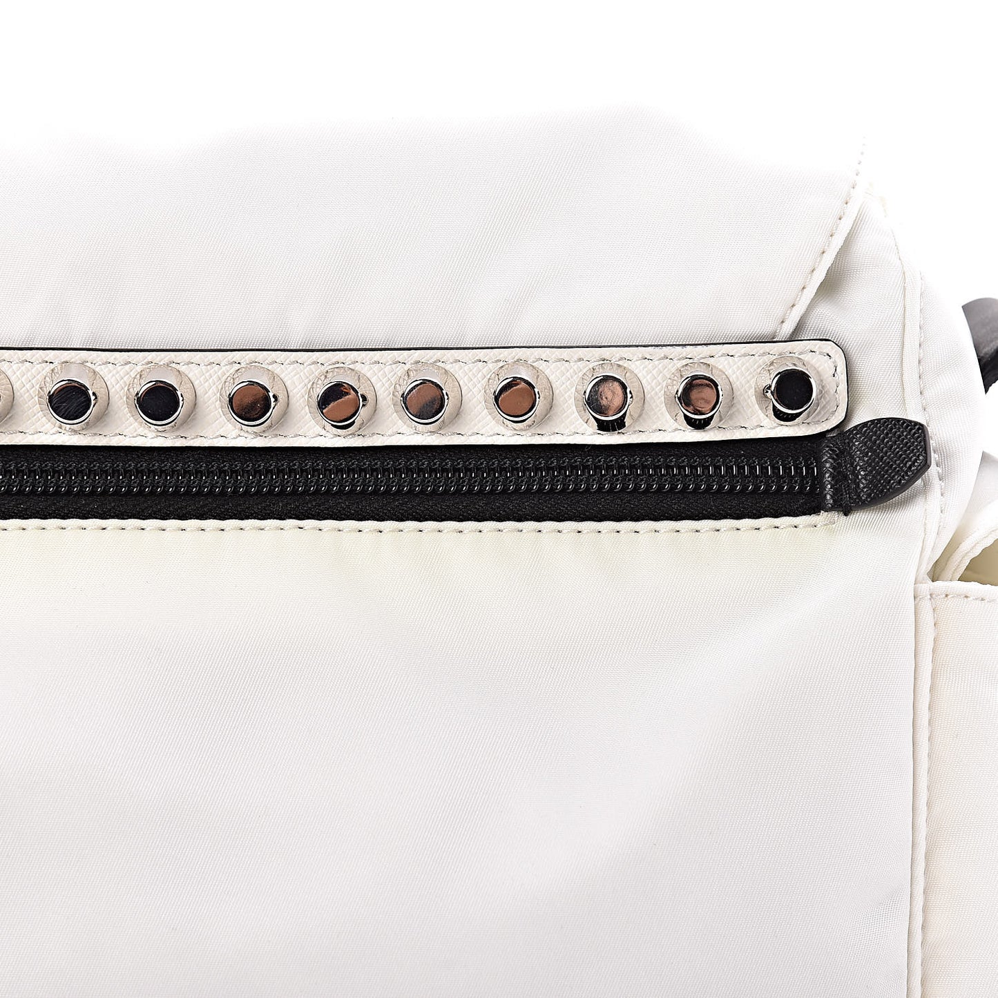 Nylon New Vela Studded Messenger White Fuoco