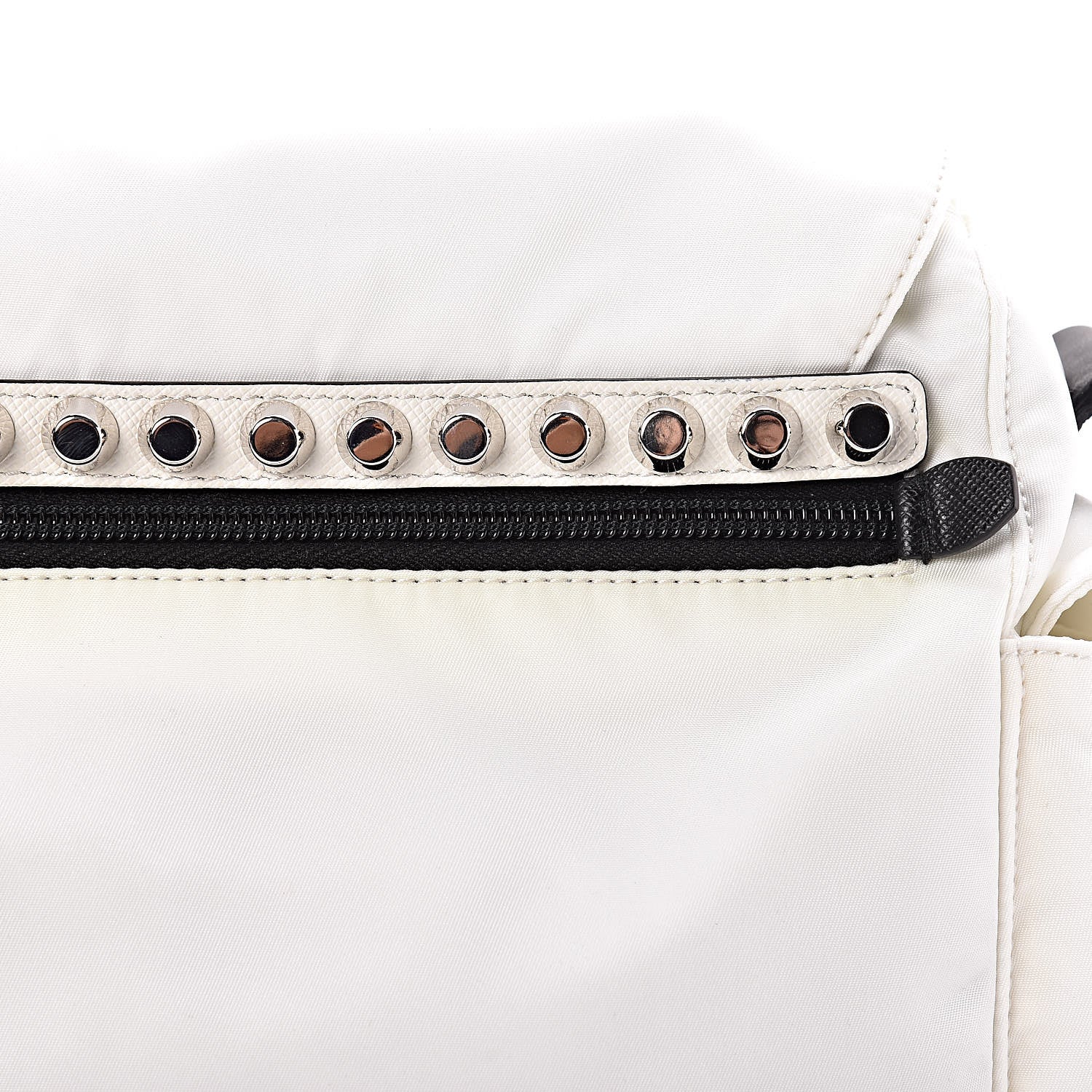 Prada Nylon New Vela Studded Messenger White Fuoco 12 of 12