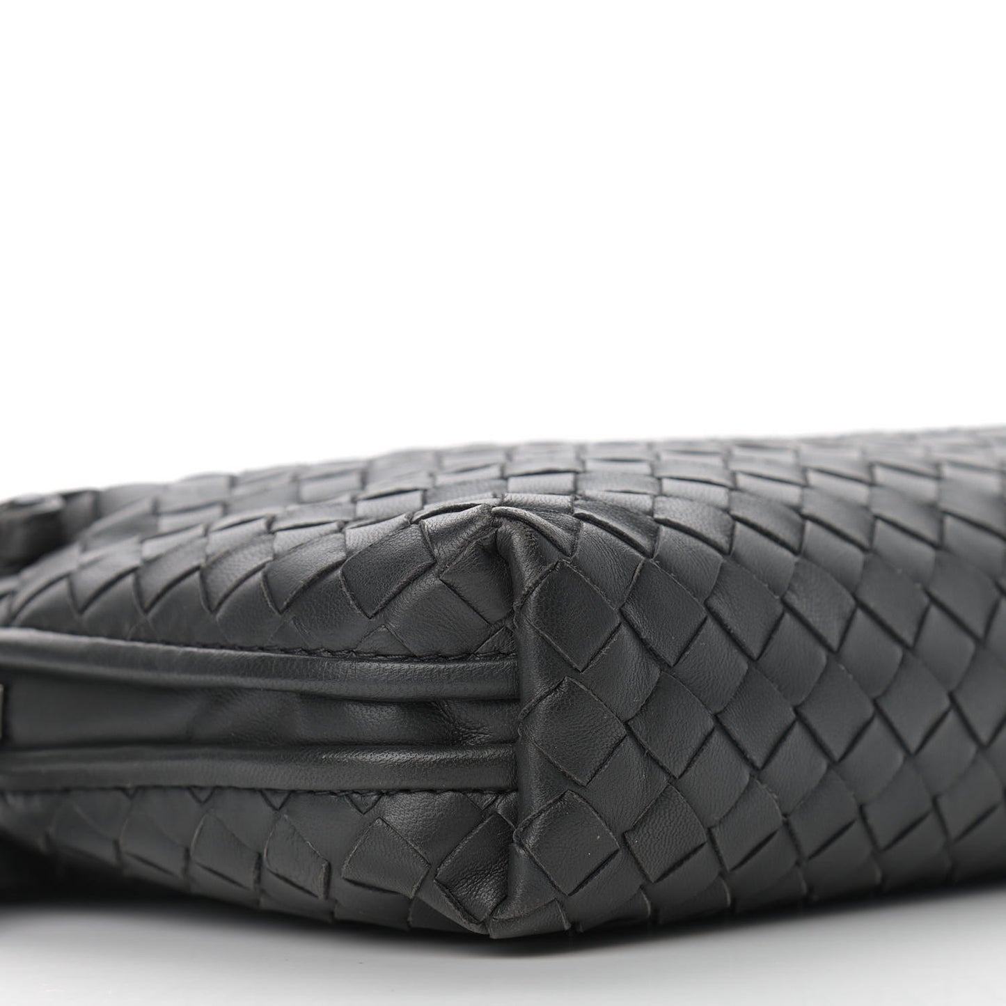 Nappa Intrecciato Pillow Crossbody Messenger Light Grey