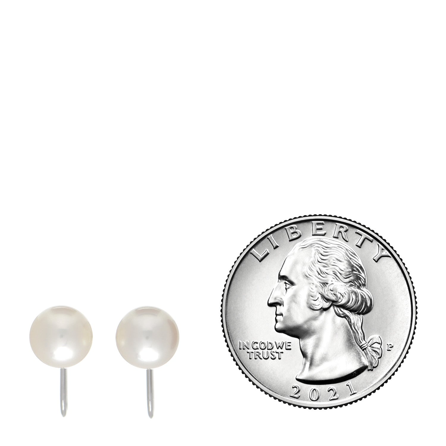 Mikimoto 18K White Gold Pearl 7-7.5mm Screw Back Earrings 2 of 4