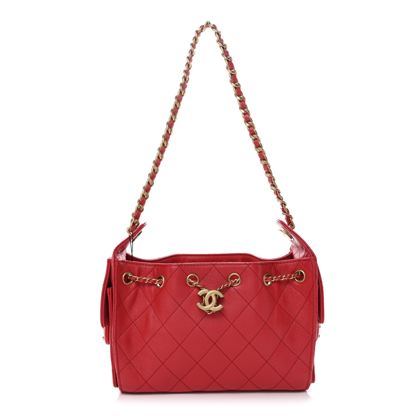 Caviar Quilted Mini Chanel 25 Handbag Red