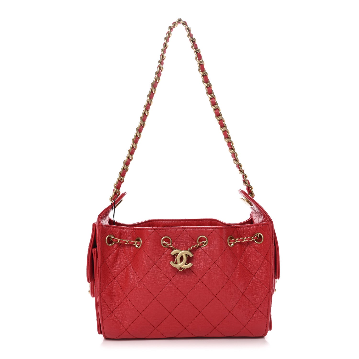 Chanel Caviar Quilted Mini Chanel 25 Handbag Red 1 of 11