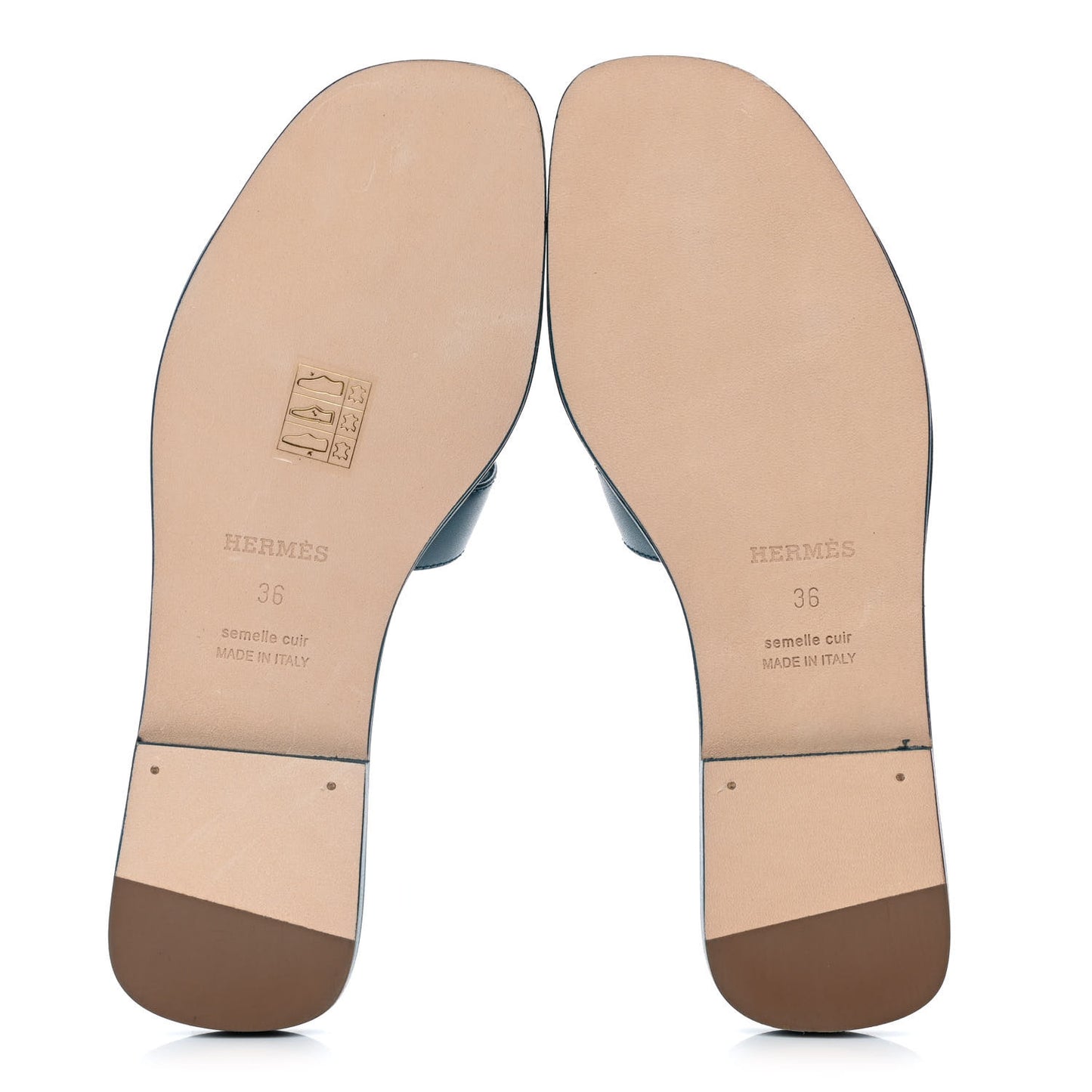 Calfskin Oran Sandals 36 Bleu Emeraude