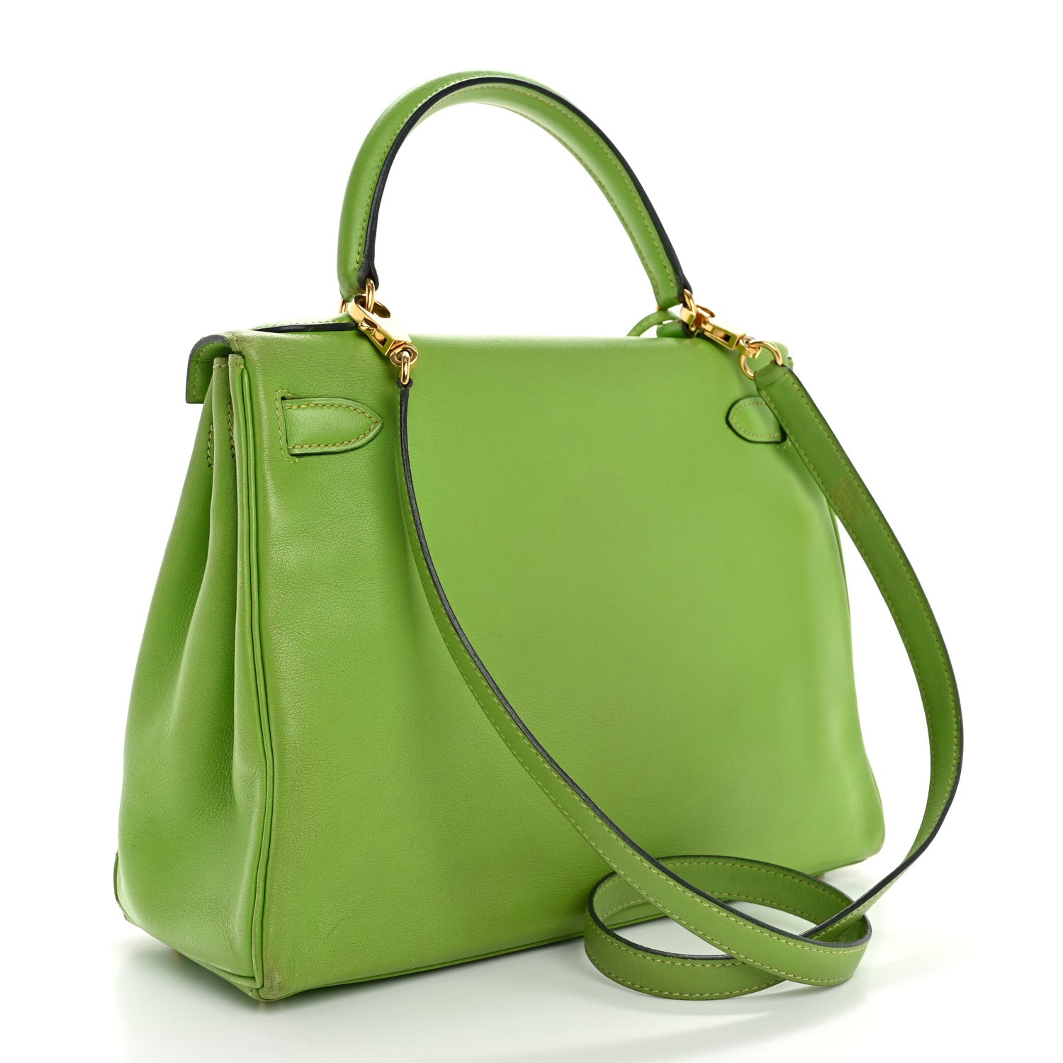 Hermes Veau Gulliver Kelly Retourne 28 Vert Cru 2 of 16