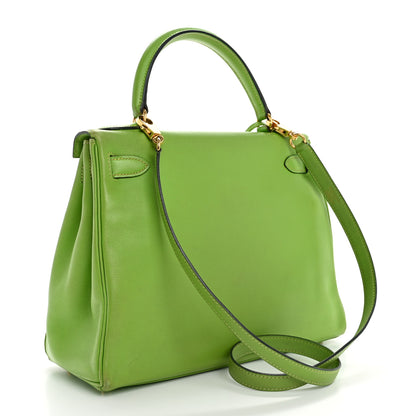 Hermes Veau Gulliver Kelly Retourne 28 Vert Cru 2 of 16