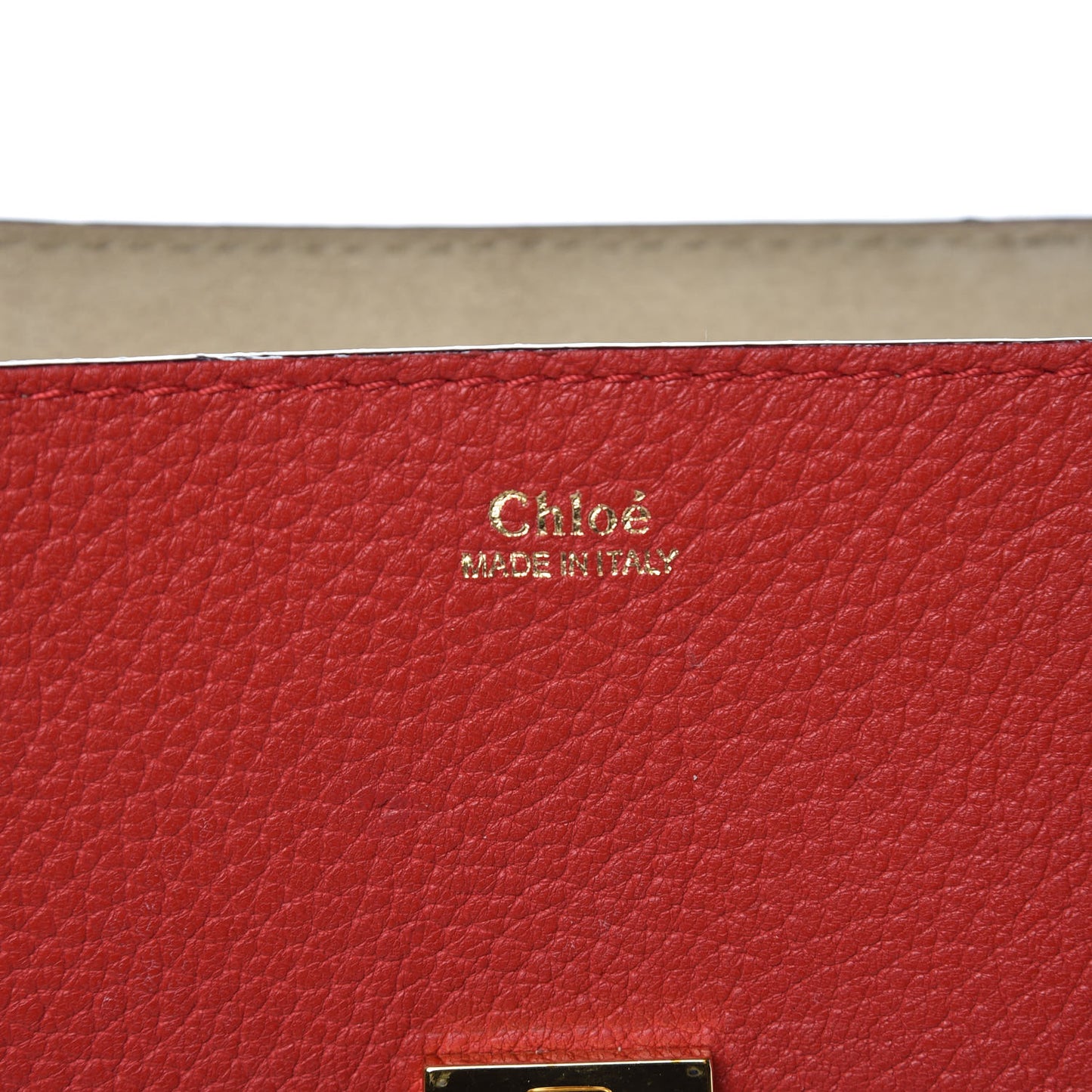Grained Lambskin Drew Shoulder Bag Plaid Red