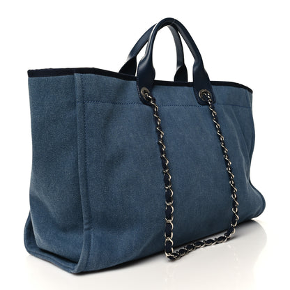Chanel Canvas Sequin Large Deauville Tote Navy 3 of 12