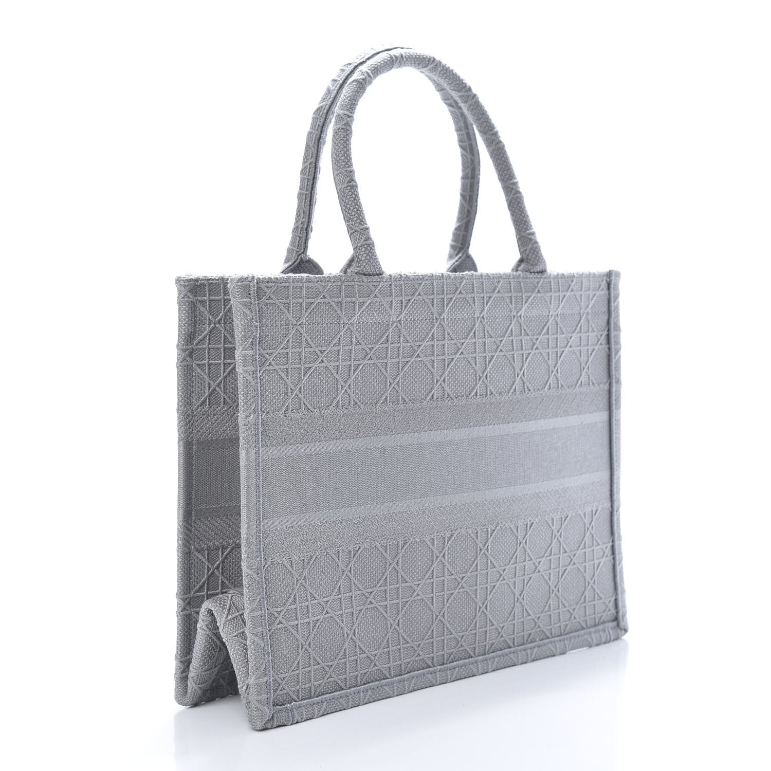 Christian Dior Canvas Embroidered Cannage Medium Book Tote Stone 2 of 9
